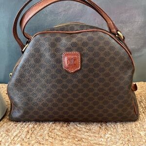 Celine Brown Patterned Shoulder Bag
